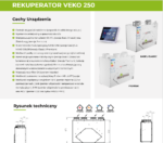 Rekuperator centrala VEKO 250 Basic  wentylacji rekuperacji