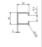 profil szyna montażowa 30x30x2 mm - obrazek 3